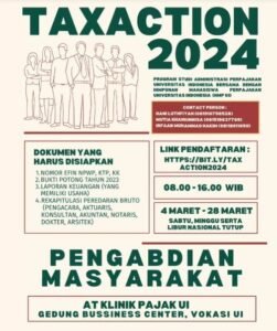 UI Beri Layanan Konsultasi Pelaporan Pajak SPT Gratis Lewat Tax Action 2024