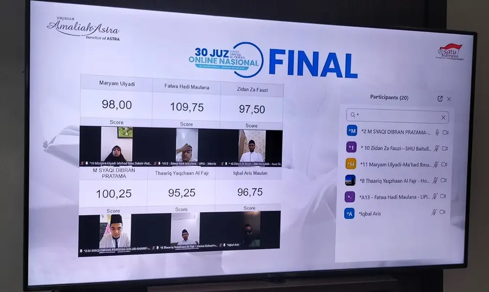 Peserta Lomba Tahfidz Nasional Online Yayasan Amaliah Astra Membludak