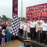 Jelang Pencoblosan, KPU Brebes Gelar Jalan Sehat Ajak Warga Jaga Kondusifitas