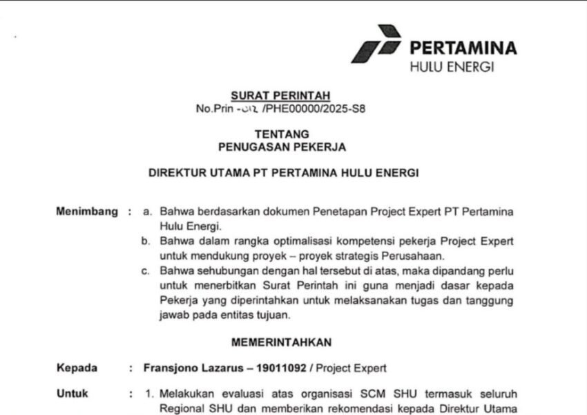 Kebijakan Dirut PHE Tunjuk Fransjono Jadi Project Expert Dipertanyakan Publik