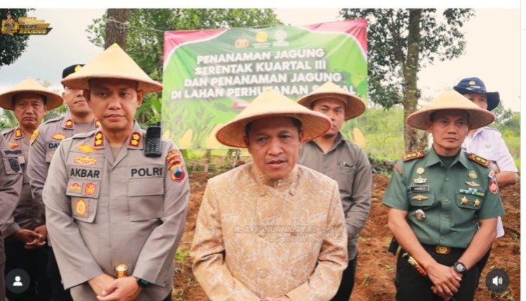 Tanam Jagung di Lahan Perhutanan Sosial, Polres dan Petani Wonosobo Perkuat Ketahanan Pangan