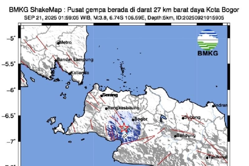 Rentetan Gempa Guncang Sukabumi dan Bogor