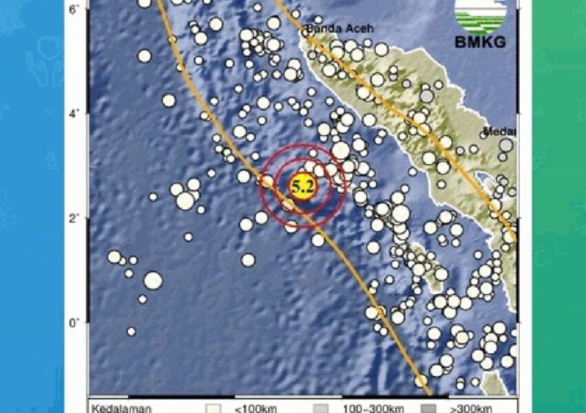 Gempa M 5,2 Guncang Sinabang Aceh, Tak Berpotensi Tsunami