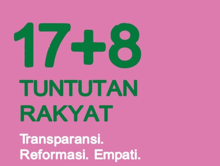 Gerakan 17+8: Rakyat Beri Deadline ke Presiden, DPR, TNI, dan Polri