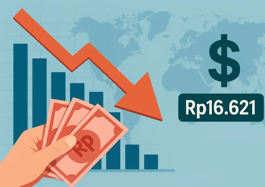 Penutupan Perdagangan Senin, Rupiah Melemah Rp16.621 per USD